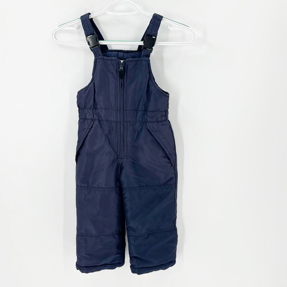 OshKosh B'gosh 2T Snow Ski Adjustable Navy Pockets Polyester Bib Overalls Kids